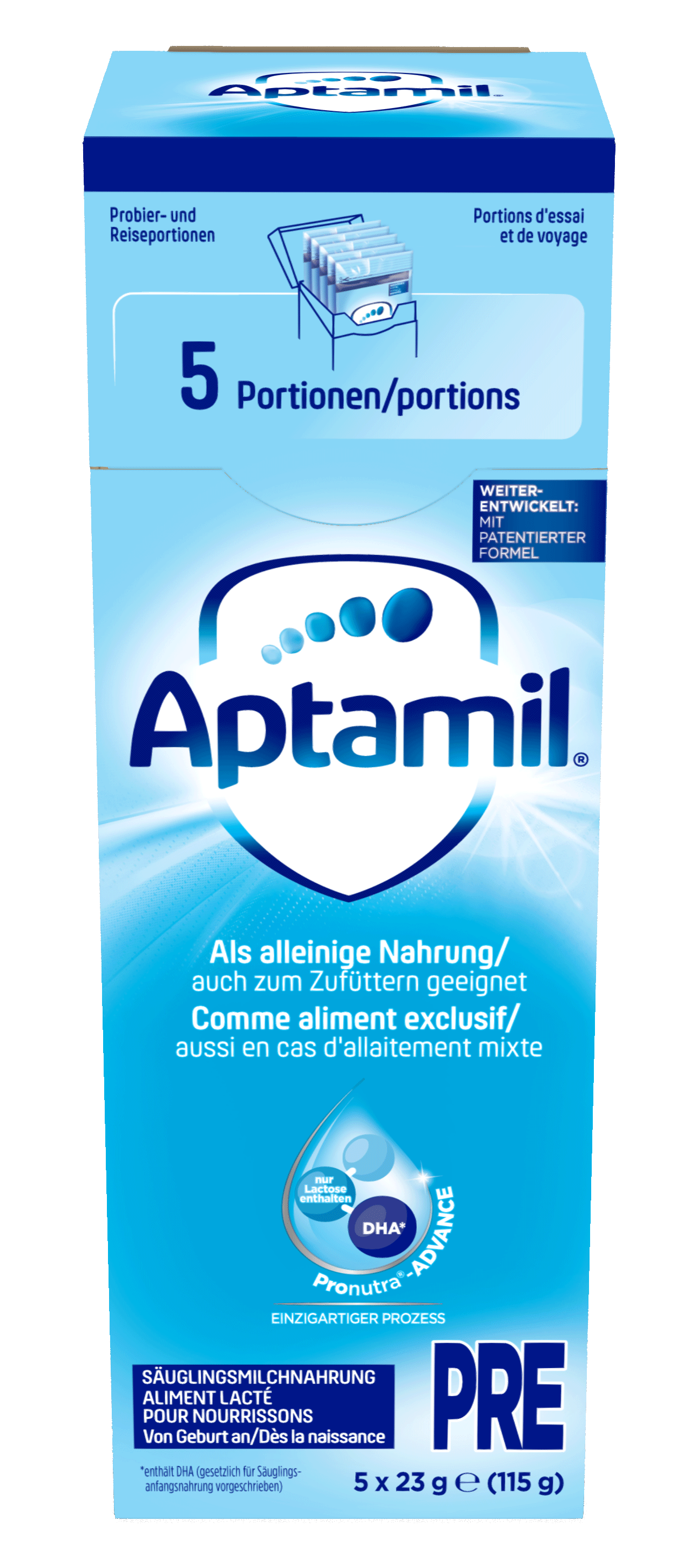 Aptamil® PRE avec Pronutra - portions de voyage