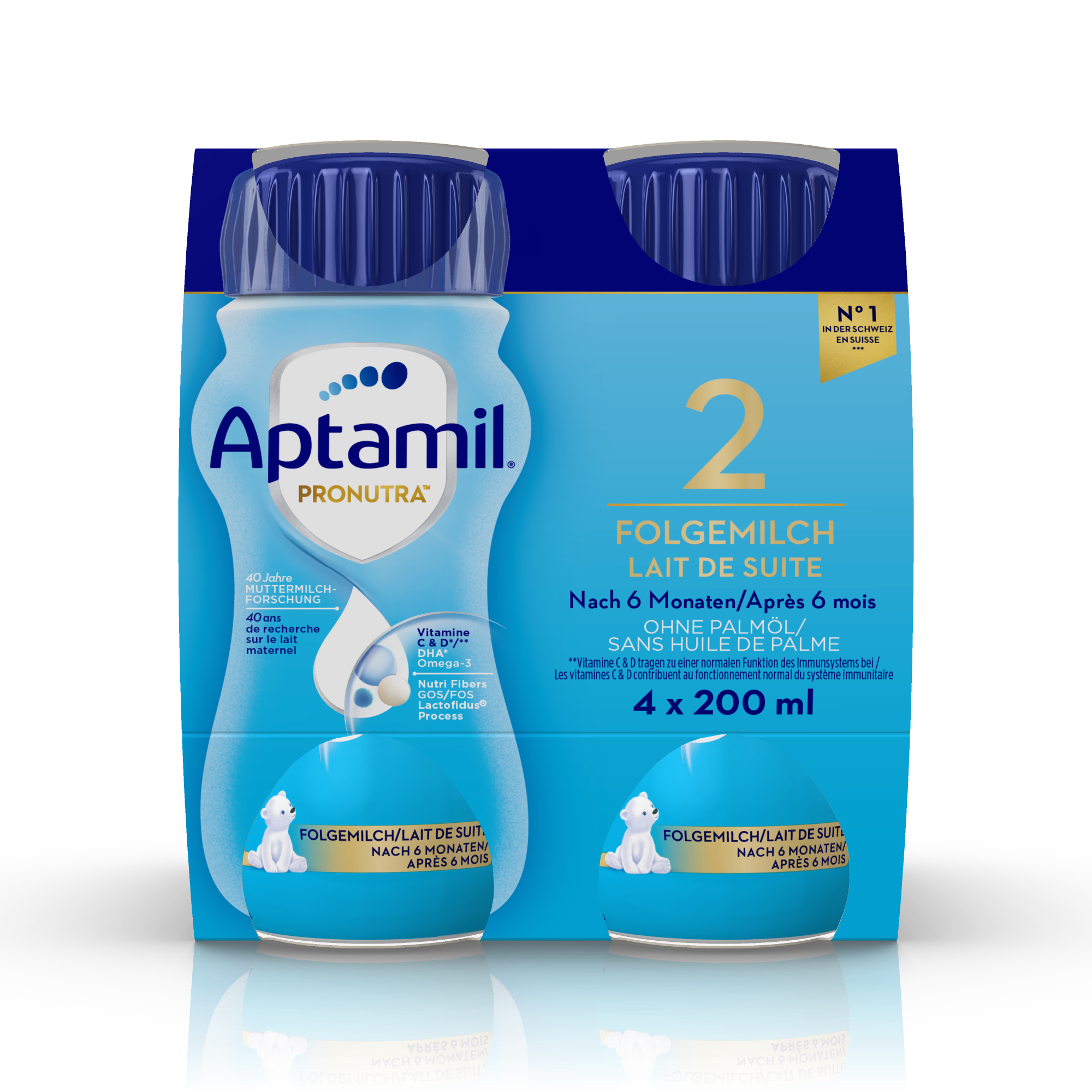 Aptamil Pronutra 2 Lait de suite prêt à boire (4x200ml)