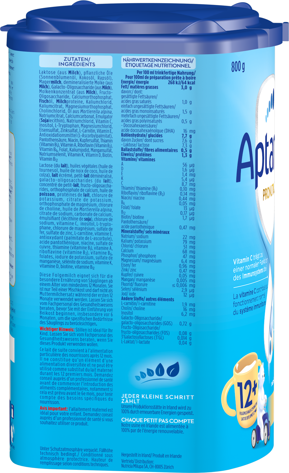 Aptamil Pronutra Junior 12+ 800g POF CH Packshot left