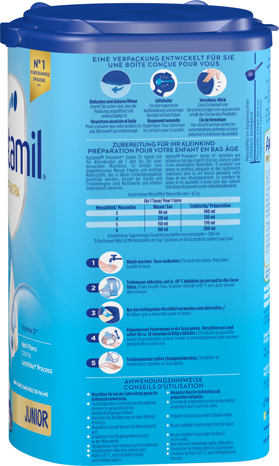 Aptamil Pronutra Junior 12+ 800g POF CH Packshot right