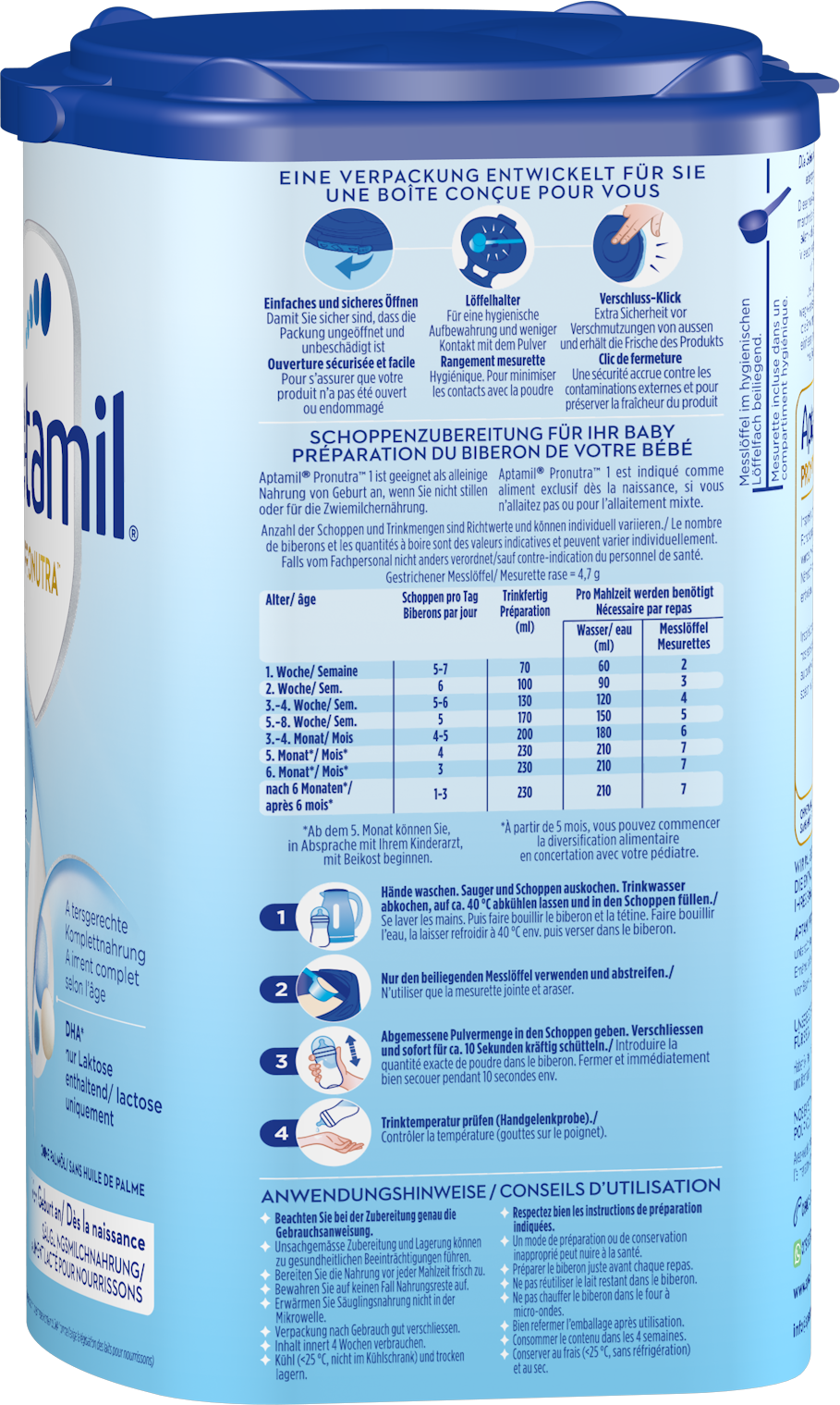 Aptamil Pronutra 1 800g POF CH Packshot right