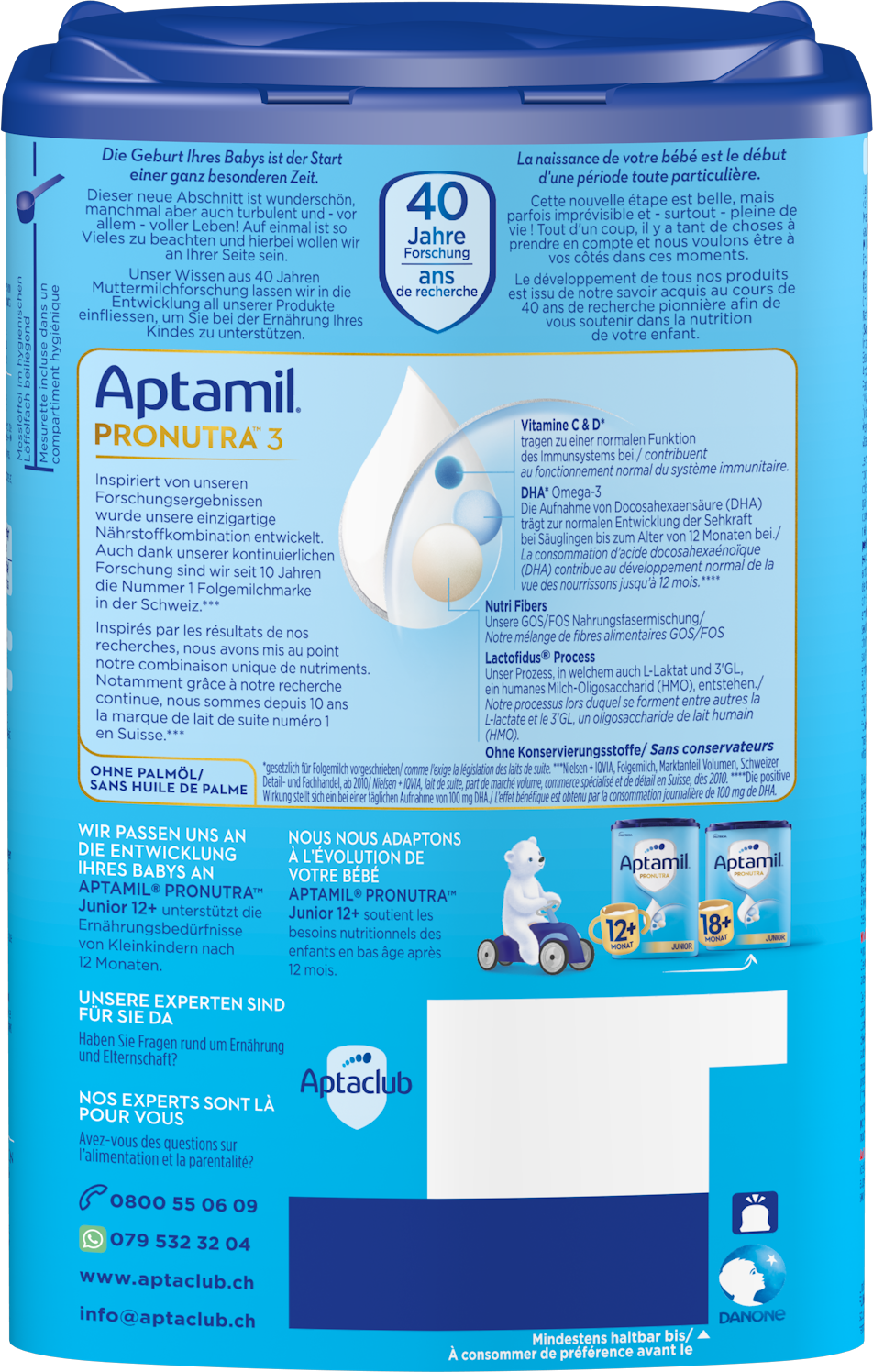 Aptamil Pronutra 3 800g POF CH Packshot back