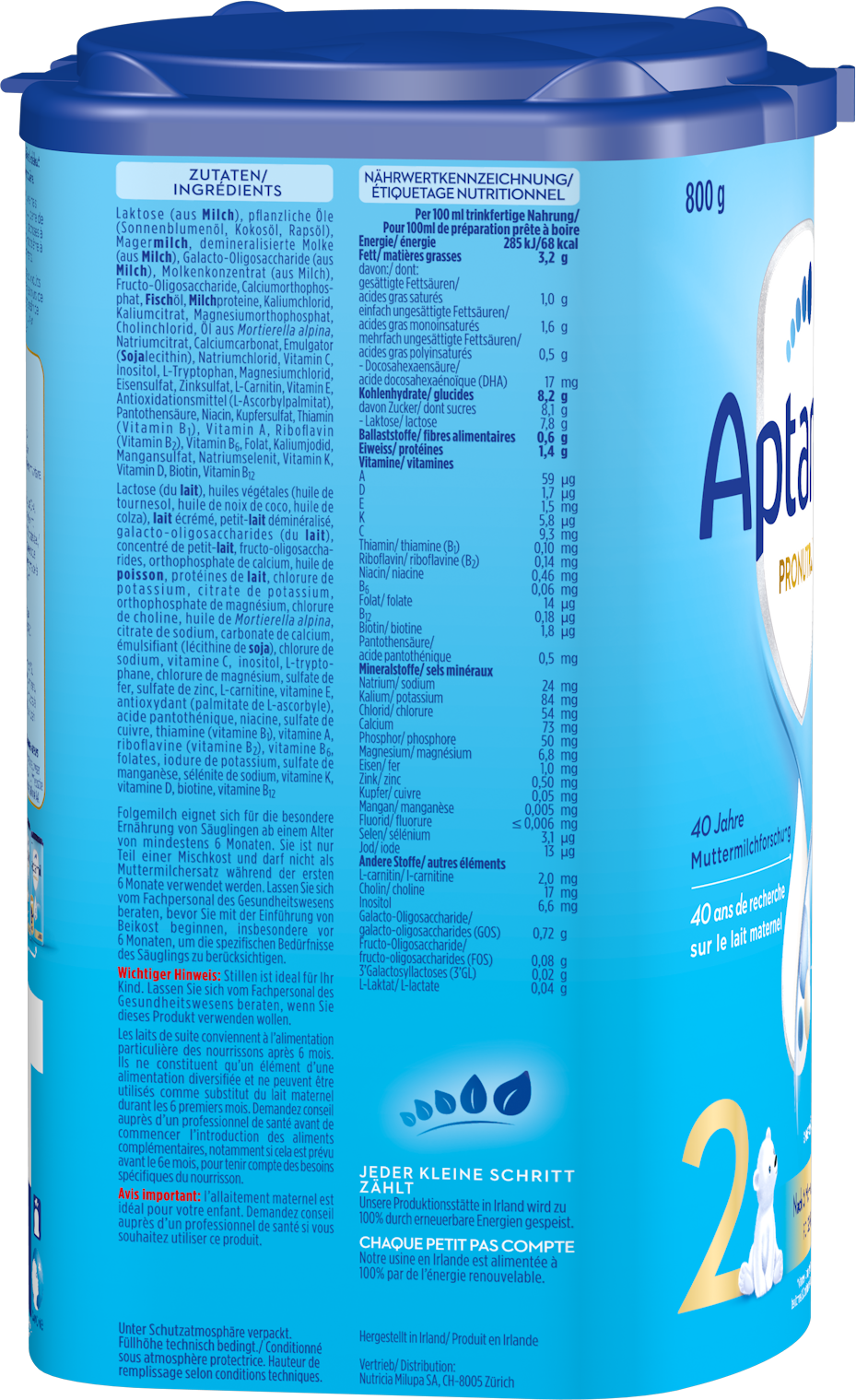 Aptamil Pronutra 2 800g POF CH Packshot left